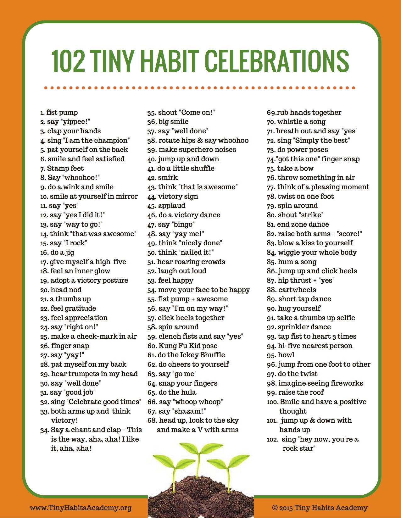 102 Tiny Habit Celebrations