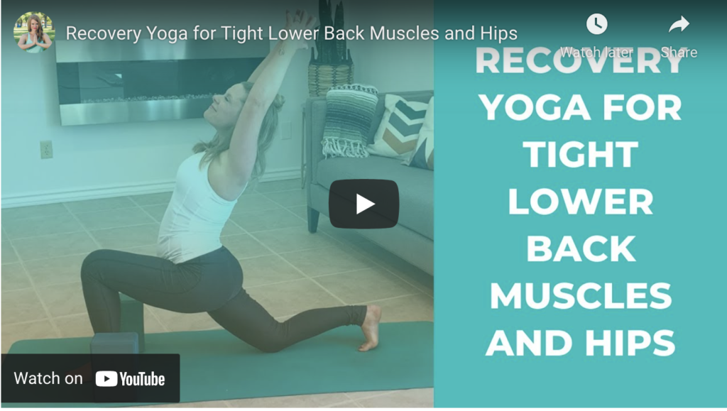 Recovery yoga for tight lower back muscles and hips
